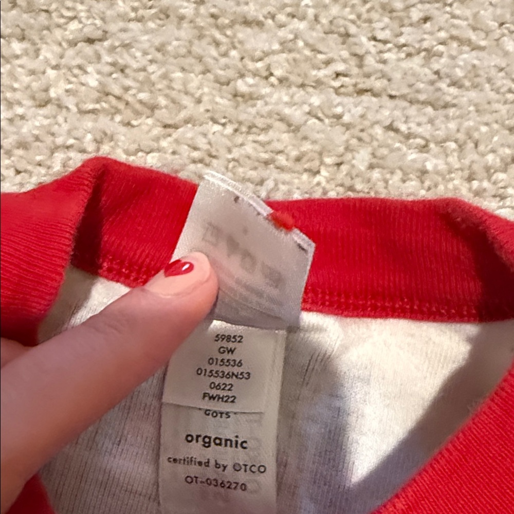 Hanna Andersson Plaid Kids Pajamas - Red and White size 8 - Picture 4 of 6